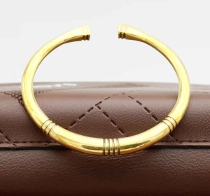 Classic Brass Kada Bangle – Unisex Open Design